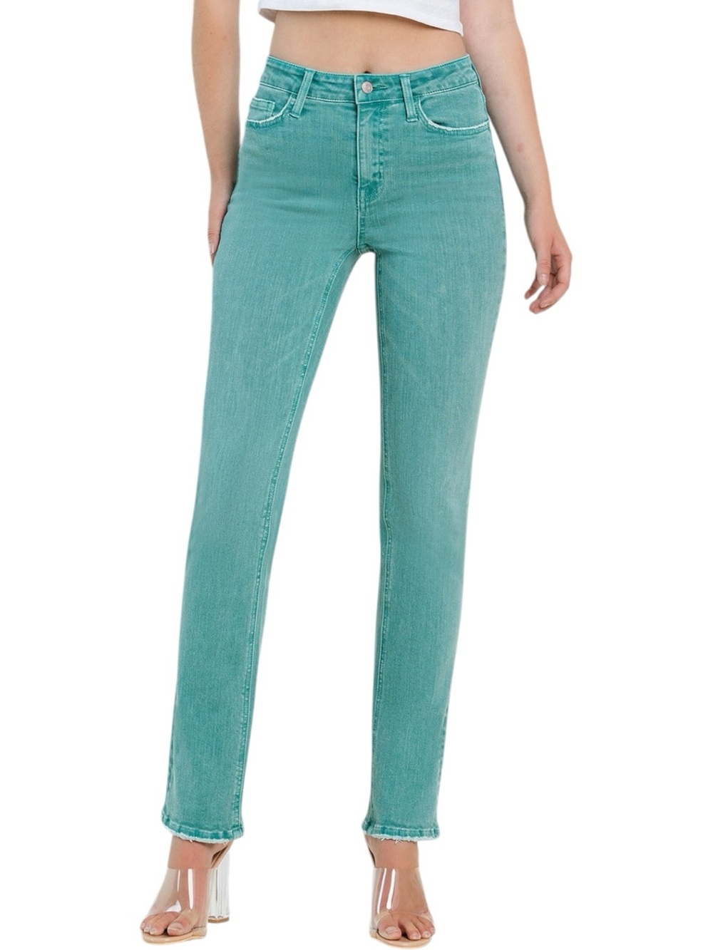 Flying Monkey Straight Leg Jeans in Teal Latigo Bay